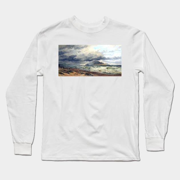 Cook Strait, New Zealand 1884 Nicholas Chevalier Long Sleeve T-Shirt by rocketshipretro